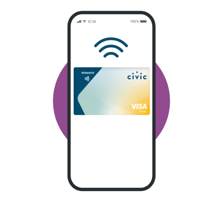 For contactless card payments, add your Civic cards to Apple Pay® or Google Pay™