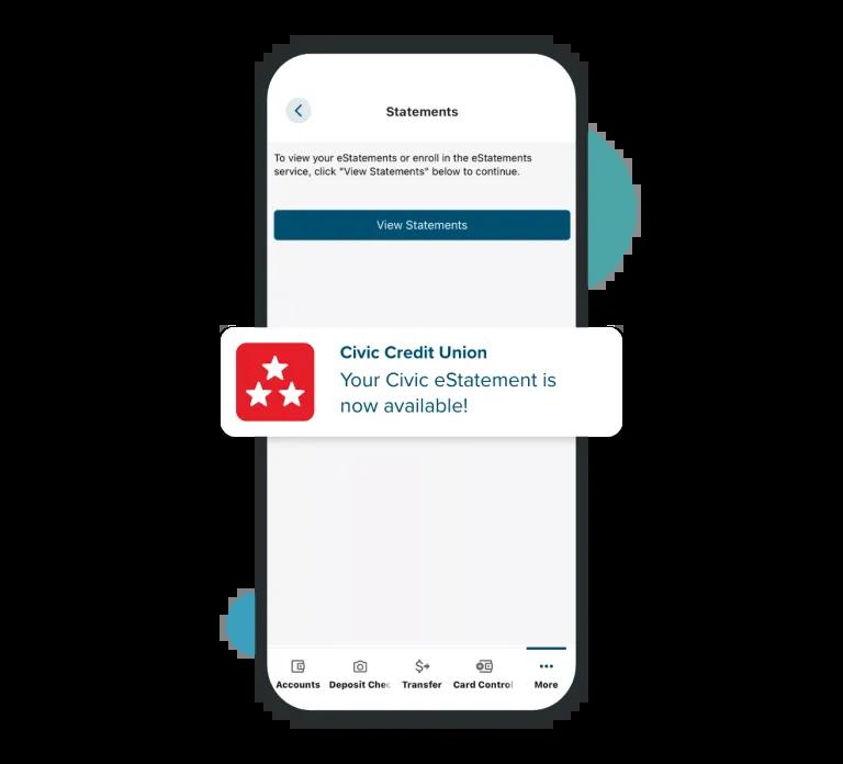 Monthly eStatement is ready notification.