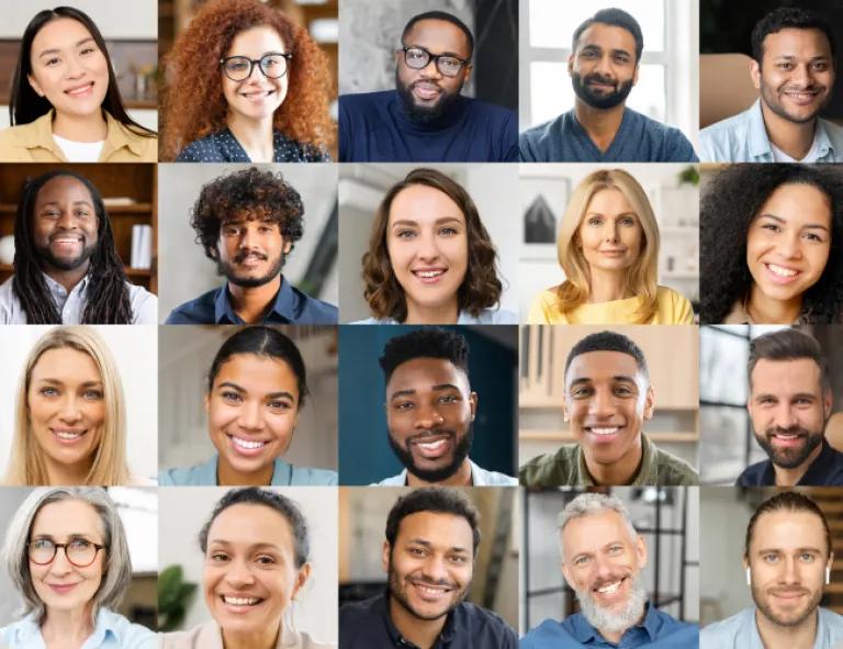 a grid of headshots