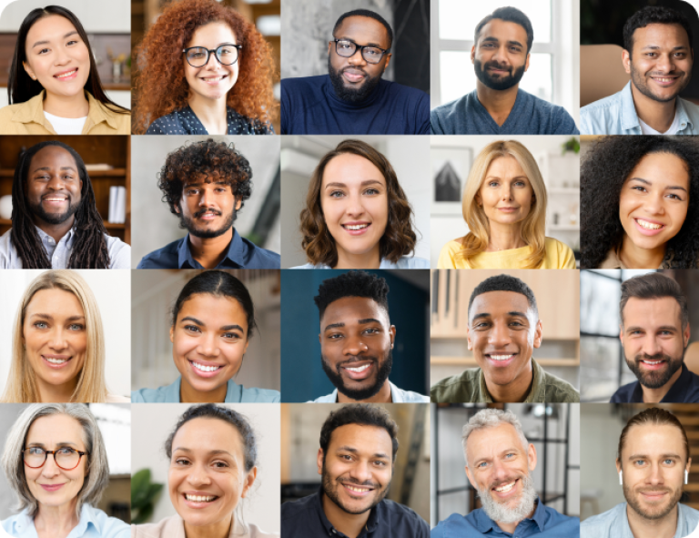 a grid of headshots