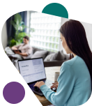 Woman reading her estatement.